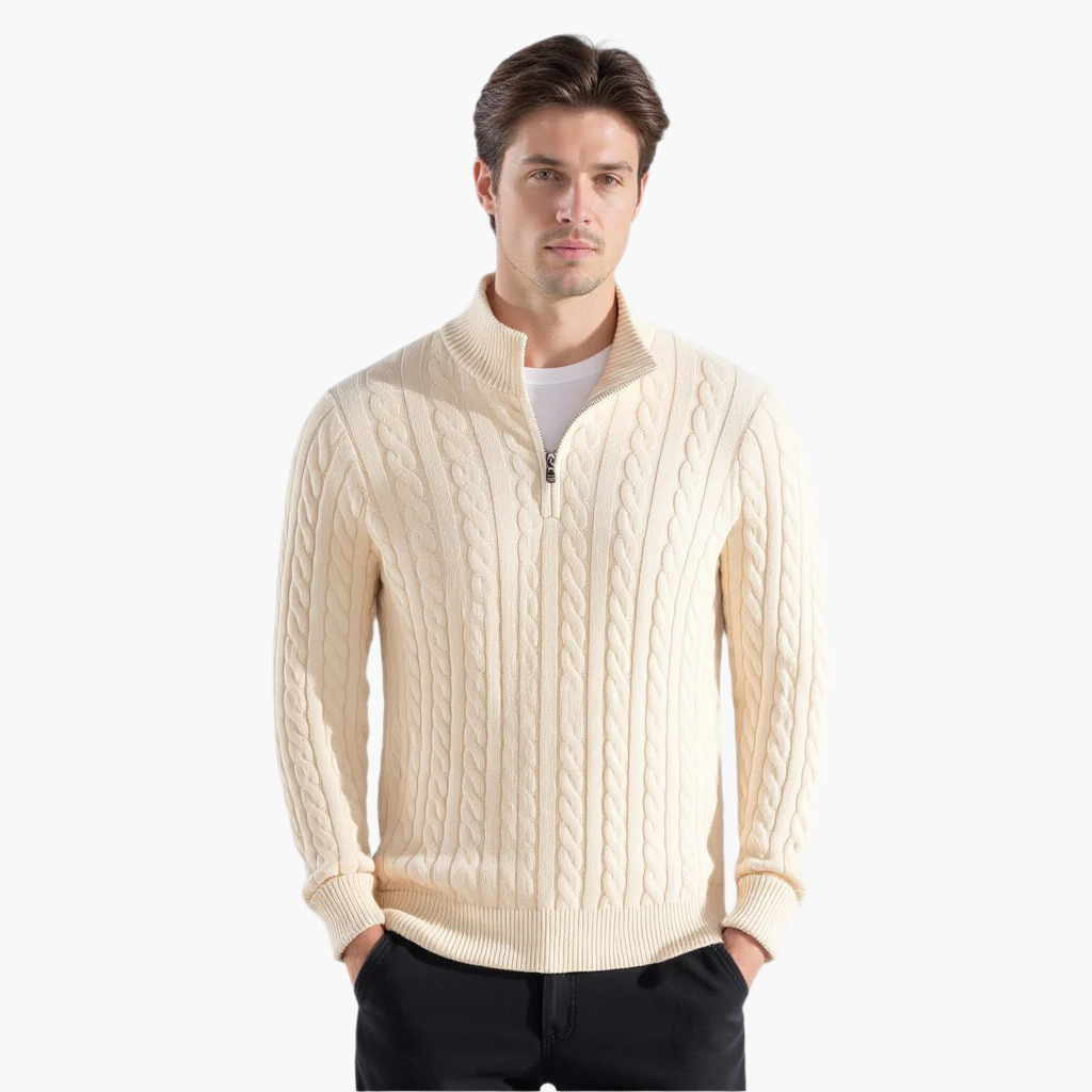 Versanni Zipped Cable Sweater
