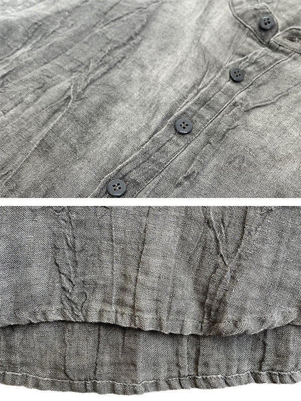 Versanni Linen Short Sleeve Henley Shirt