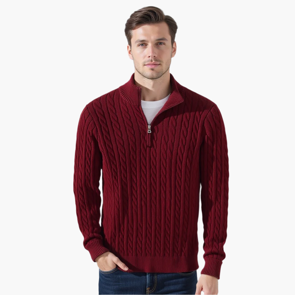 Versanni Zipped Cable Sweater